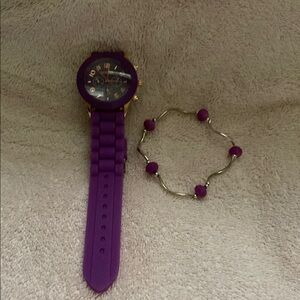 Geneva Purple Silicone Watch